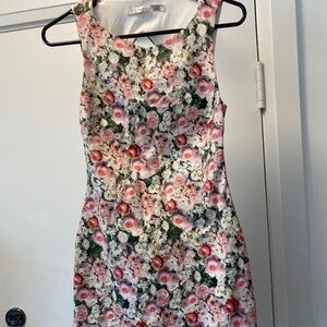 Zara Trafaluc cotton floral cutout backless mini dress, size M (fits S)